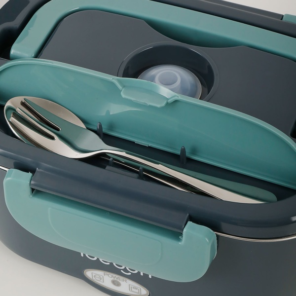 2er-Set Elektrische Lunchbox 60W – 1,5L Edelstahl Speisenwärmer (12V/24V) & Steckdose – Inkl. Isoliertasche, Edelstahl-Besteck & 375ml Zusatzdose