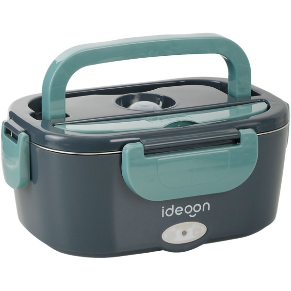 2er-Set Elektrische Lunchbox 60W – 1,5L Edelstahl Speisenwärmer (12V/24V) & Steckdose – Inkl. Isoliertasche, Edelstahl-Besteck & 375ml Zusatzdose