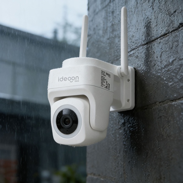 2er-Set Outdoor Überwachungskamera 2K WLAN IP65 Wetterfest: 355 Grad Aussen-Kamera mit Personenerkennung, App, Nachtsicht & Intercom-System