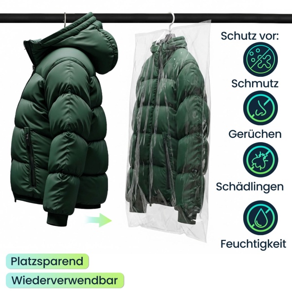 2er-Pack Premium Vakuumbeutel Set je 15 Stück in 5 Grössen für Kleidung & Bettwäsche – Wiederverwendbare Platzsparer für Reise & Schrank – Transparent