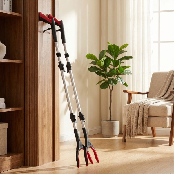 2er-Set Faltbare Greifzange 92cm aus leichtem Aluminium mit starker Magnetspitze & Antirutsch-Griff – Für Senioren, fürs Bücken, Aufheben, den Garten & mehr