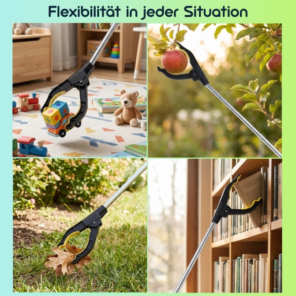 2er-Set  Greifarm 76 cm – Ergonomische Greifzange mit Magnetspitze und 360° drehbarem Kopf – Für Senioren, Aufheben, Müllsammler, den Garten & mehr