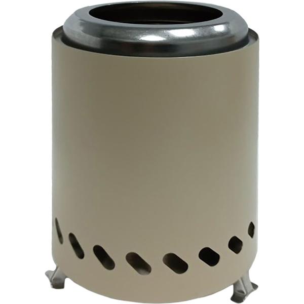 2er-Set Kompaktes Tischfeuer Edelstahl, Beige - raucharm, Holzpellets/Feuerholz; Tischkamin fürs Balkon, Terrasse & Camping inkl. Tragetasche