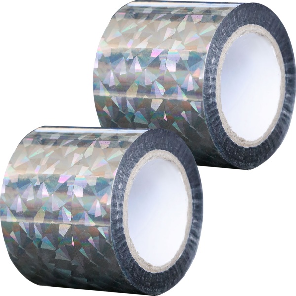 2er-Set Vogelschutzband Reflektierend 45m x 5cm - Effektive Vogelabwehr durch Lichtreflexion und Bewegung - Chemiefreie Abwehrstreifen für Garten und Balkon