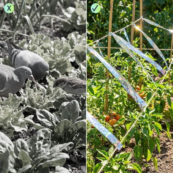 2er-Set Vogelschutzband Reflektierend 45m x 5cm - Effektive Vogelabwehr durch Lichtreflexion und Bewegung - Chemiefreie Abwehrstreifen für Garten und Balkon