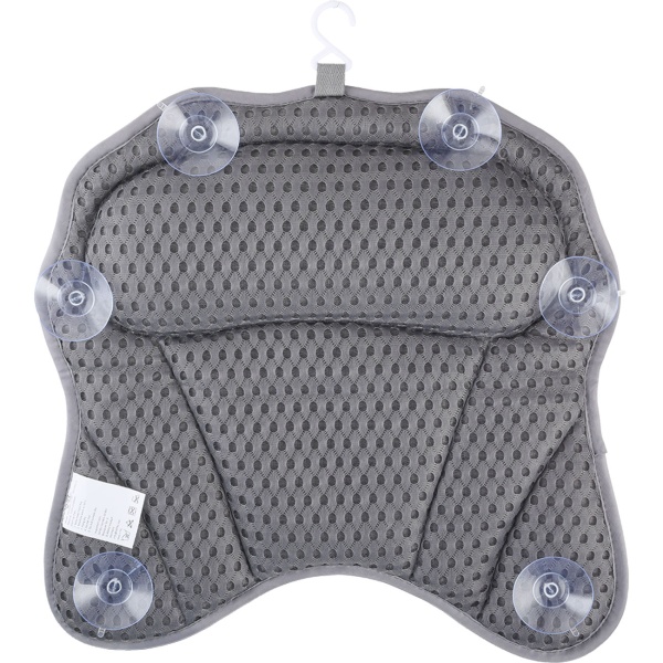 2er-Set Ergonomisches Badewannenkissen: Luxus Nackenkissen mit 6 Saugnäpfen, 4D Struktur, dunkelgrau – Bequeme Kopfstütze für Wanne und Spa