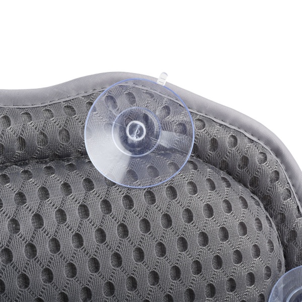 2er-Set Ergonomisches Badewannenkissen: Luxus Nackenkissen mit 6 Saugnäpfen, 4D Struktur, dunkelgrau – Bequeme Kopfstütze für Wanne und Spa