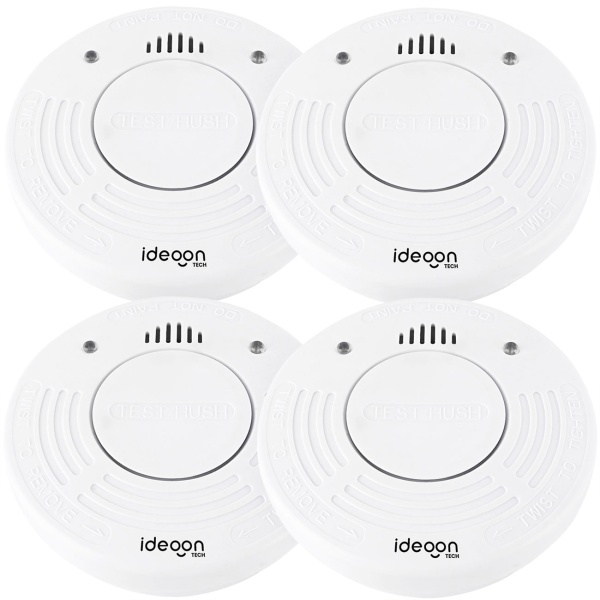 4er-Set Premium Rauchmelder mit 10 Jahren Batterielebensdauer - Zertifiziert nach DIN EN 14604 mit extra lautem 85dB Alarmsignal und Lithium Batterie