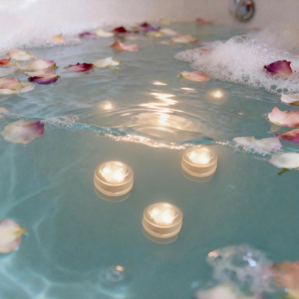 16er-Set LED-Teelichter warmweiss, IP68 wasserdicht für Pool, Badewanne, Dekoschale, Unterwasser-Licht, Garten-Deko - tauchbar & stimmungsvoll