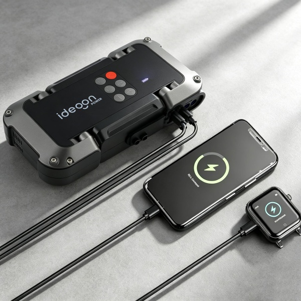 Leistungsstarke 2in1 Kfz-Starthilfe und Kompressor – Zuverlässige 18.000mAh Powerbank mit integrierter 150 PSI Luftpumpe, LCD Display