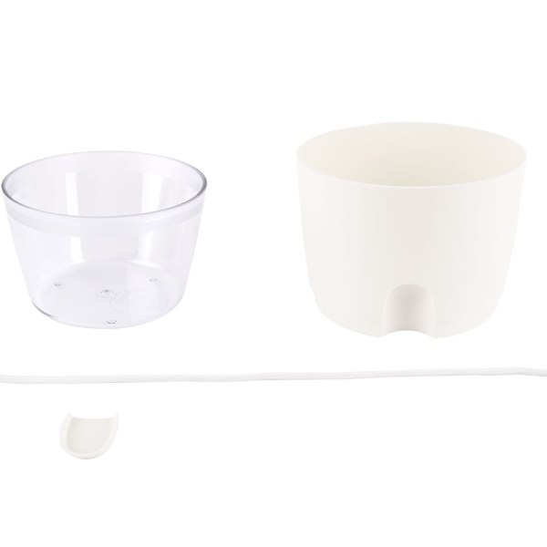 6er-Set Blumentopf selbstbewässernd 18.5cm aus Kunststoff: modernes Pflanzgefäss mit Bewässerungssystem - Wasserspeicher & Docht für Zimmerpflanzen