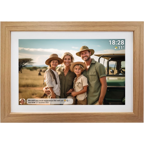 10,1 Zoll Wi-Fi Digitaler Bilderrahmen Hellholz: Foto-Teilen per Frameo App, IPS Touchscreen,16 GB Speicher – ideales Geschenk für Familie & Freunde