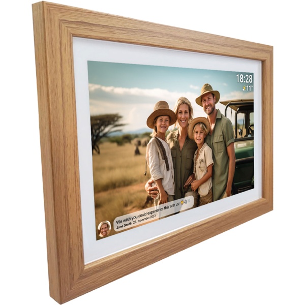 10,1 Zoll Wi-Fi Digitaler Bilderrahmen Hellholz: Foto-Teilen per Frameo App, IPS Touchscreen,16 GB Speicher – ideales Geschenk für Familie & Freunde