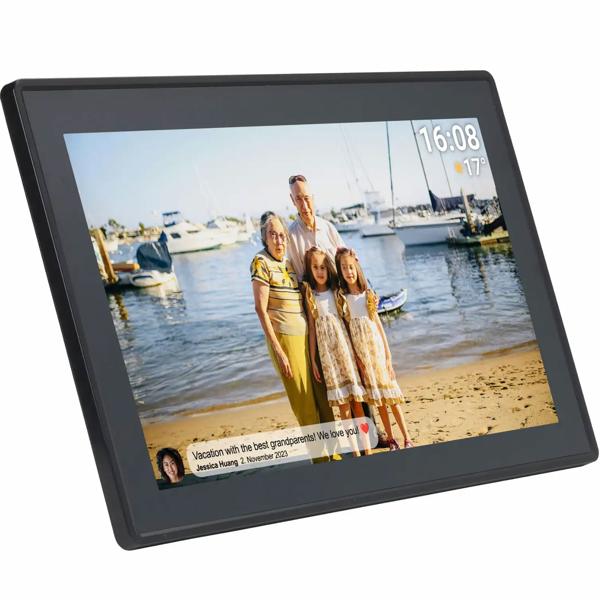 15,6 Zoll Wi-Fi Digitaler Bilderrahmen mit Frameo App-Steuerung: Full-HD IPS Touchscreen, 16 GB Speicher – Fotos & Videos teilen jederzeit & überall