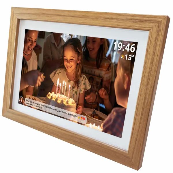 15,6 Zoll Wi-Fi Digitaler Bilderrahmen Hellholz: Frameo App-Steuerung, Full-HD IPS Touchscreen, 16GB Speicher – Erinnerungen teilen jederzeit, überall