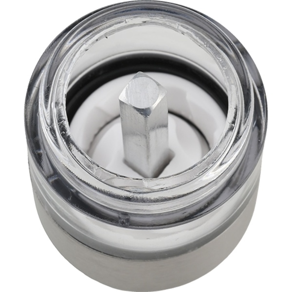 4er-Set Mini Salz- Pfeffermühle Set aus Edelstahl mit Keramikmahlwerk - Gewürzmühle für Salz Pfeffer Kräuter - Acrylglas Sichtfenster - Silber