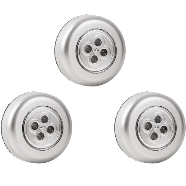 Helle LED-Unterbauleuchten 6er-Set mit Touch-Control, batteriebetriebene Schrankleuchten, selbstklebend - kabellose Push-Lights für Schränke