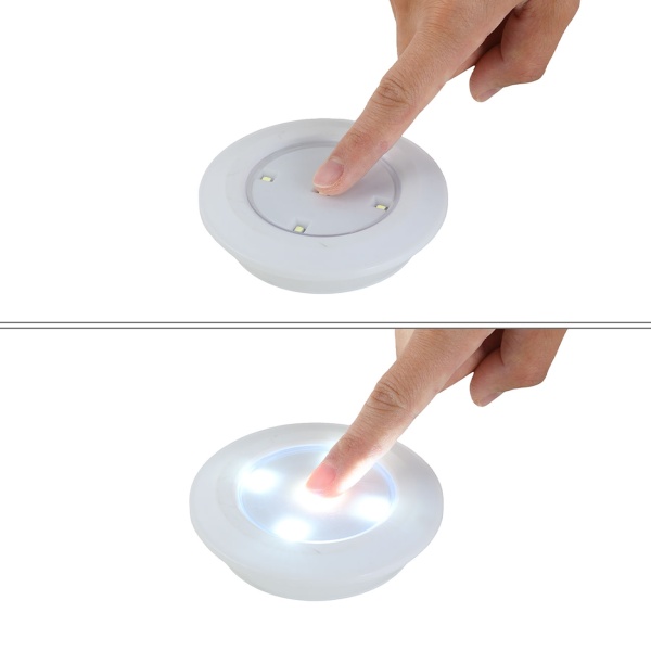 LED Unterbauleuchten 6er Set mit Fernbedienung & Touch - Batteriebetrieben Dimmbar Neutralweiss - Selbstklebende Spotlights mit Timer Ø9x2cm 3W