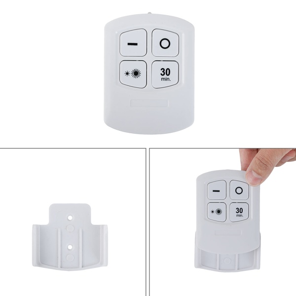 LED Unterbauleuchten 6er Set mit Fernbedienung & Touch - Batteriebetrieben Dimmbar Neutralweiss - Selbstklebende Spotlights mit Timer Ø9x2cm 3W