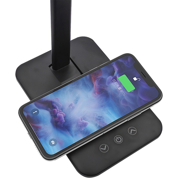 LED Schreibtischlampe mit Ladestation - Tischleuchte 3000-7000K, Touch-Steuerung, 10W QI Wireless Ladestation - Für Büro/Home Office & Nachttisch