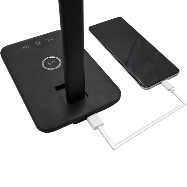 LED Schreibtischlampe mit Ladestation - Tischleuchte 3000-7000K, Touch-Steuerung, 10W QI Wireless Ladestation - Für Büro/Home Office & Nachttisch