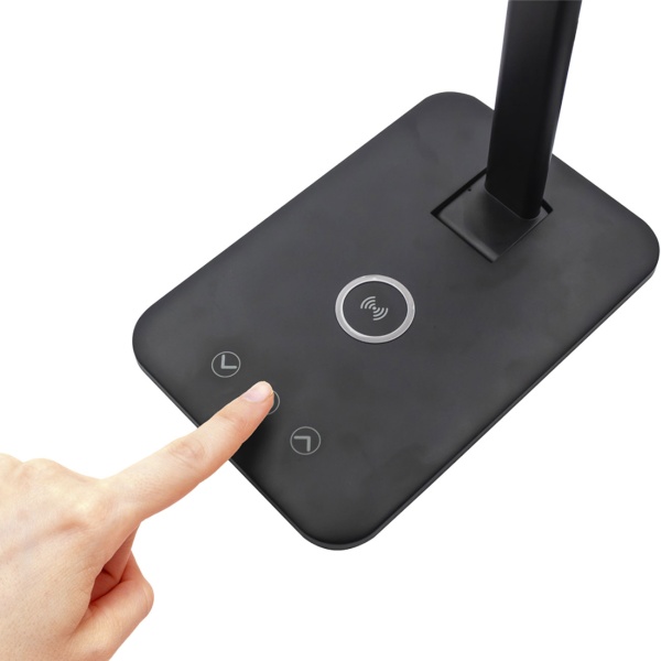 LED Schreibtischlampe mit Ladestation - Tischleuchte 3000-7000K, Touch-Steuerung, 10W QI Wireless Ladestation - Für Büro/Home Office & Nachttisch