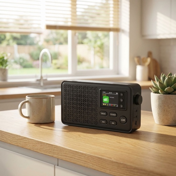 Mini DAB+ & FM Radio Bluetooth, Wecker: Klarer Sound, 1900mAh Akku, 1.77" Farbdisplay – Ideal für Küche & Schlafzimmer – Kompaktes Tischradio