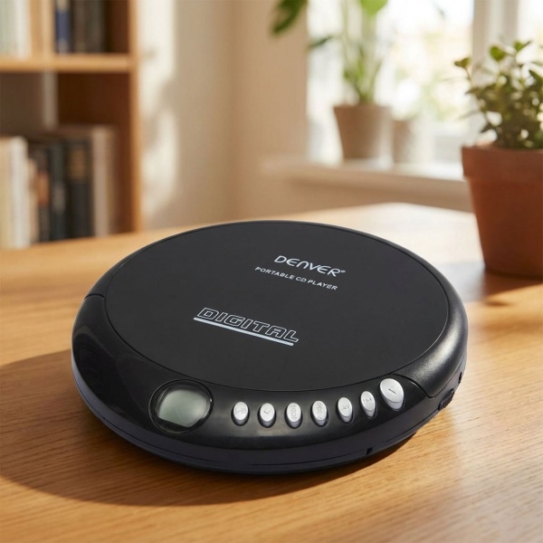 Tragbarer CD-Player mit Anti-Schock System - Inklusive Kopfhörer & LCD Display - Kompakter Discman für unterwegs