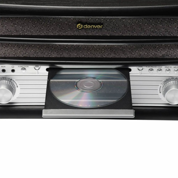 Edles Retro Musikcenter – DAB+ UKW Radio, Plattenspieler, Kassettendeck, CD, USB-Recorder & AUX - Nostalgische HiFi-Anlage mit sattem Sound