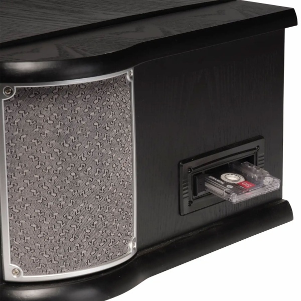 Edles Retro Musikcenter – DAB+ UKW Radio, Plattenspieler, Kassettendeck, CD, USB-Recorder & AUX - Nostalgische HiFi-Anlage mit sattem Sound