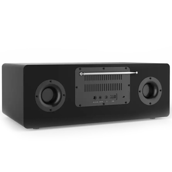 DAB+/FM Musiksystem mit Internetradio, CD-Player, Bluetooth, WLAN, 2x10W RMS: Perfekt für Büro, Schlaf- & Wohnzimmer - elegantes Design, Schwarz
