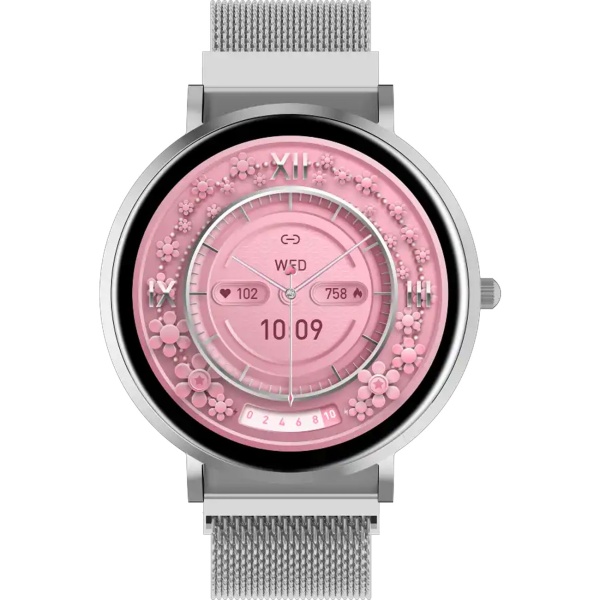 Bluetooth Smartwatch Silber, 1.32" Amoled Display: IP68 Wasserfest, Blutdruck/Pulsmesser/SpO₂/Stress Sensor - Perfekt für Sport, Anrufe & Fitness