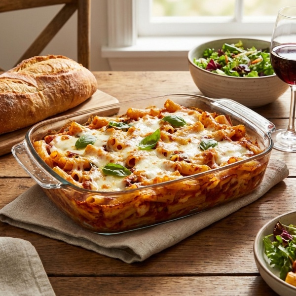 Rechteckige Auflaufform 2L aus Borosilikatglas: Backform mit Griffen, hitzebeständige Servierform für Auflauf, Lasagne & Braten, 30,2 cm