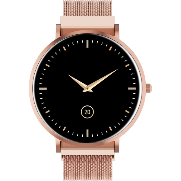 Bluetooth Smartwatch Roségold, 1.32" Amoled Display: IP68 Wasserfest, Blutdruck/Pulsmesser/SpO₂/Stress Sensor - Perfekt für Sport, Anrufe & Fitness