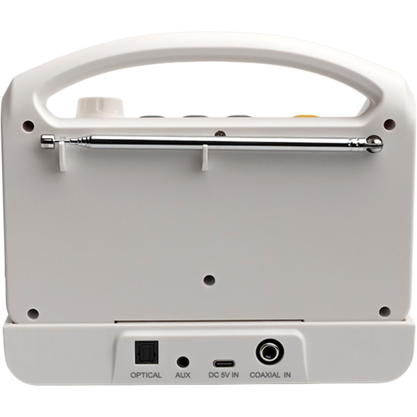 Kabelloser TV Lautsprecher: Mobile Hörhilfe für Fernseher - Basisstation, Bluetooth, LCD, Radio, SOS & Optischer Anschluss - Perfekt für Senioren