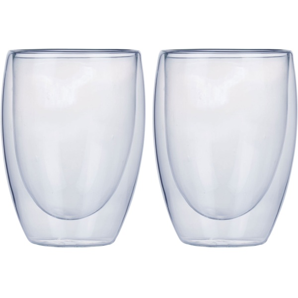 2er-Set Doppelwandiges Kaffee-Glas, je 350 ml, Schwebeeffekt, hitzebeständiges Barista Glas, Cappuccino, Latte-Macchiato, Tee