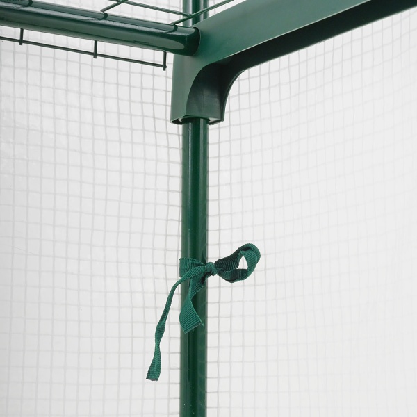 Folien-Gewächshaus 49x69x160 cm mit 4 Ebenen, stabiles Pflanzenanzuchthaus mit PE-Gitterfolie 120gsm, Rolltür, Stahlgestell & Stecksystem für Balkon und Garten