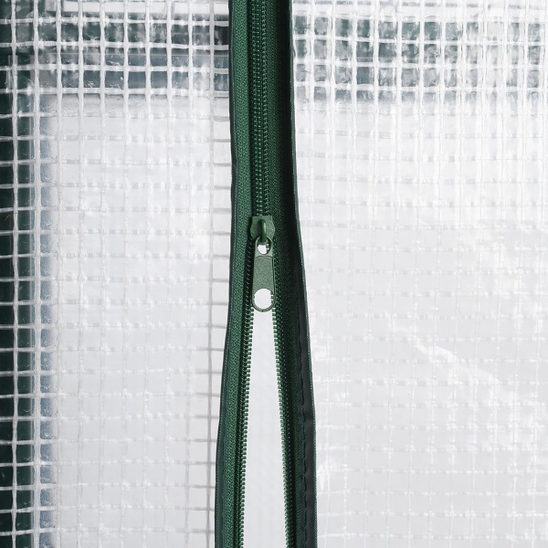 Folien-Gewächshaus 49x69x160 cm mit 4 Ebenen, stabiles Pflanzenanzuchthaus mit PE-Gitterfolie 120gsm, Rolltür, Stahlgestell & Stecksystem für Balkon und Garten