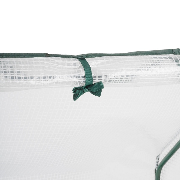 Folien-Gewächshaus 120x60x60 cm, Tomatenhaus mit A-Dach, 16mm verzinkter Stahl, 140g/m² PE-Folie, UV-Schutz & 2 Fenster mit Reissverschluss