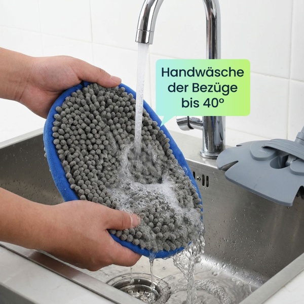 Multifunktions-KFZ Wischmopp mit 160cm Teleskopstange, 180 Grad Gelenk & 2 Chenille Mikrofaser Aufsätzen für PKW, LKW, Wohnmobil & Wohnwagen