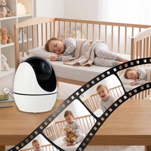 HD Babyphone mit Monitor, schwenk- & neigbar: SOS Funk-Notrufsender, Gegensprechfunktion, Nachtsicht - ideal für Babys & Kleinkinder