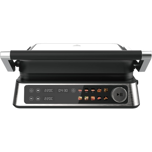 Vielseitiger Kontakt-Grill mit Farbdisplay & 2 Zonen: Leistungsstarker Elektrogrill für Steak, Sandwich, Fisch & Gemüse – Perfekter Tischgrill