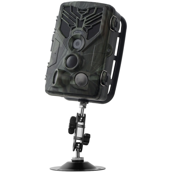 4K-UHD-Wildkamera mit 2 PIR Bewegungsmeldern, Smartphone Live Übertragung, Nachtsicht mit 42 IR LEDs, Farbmonitor, WLAN, Stand-by 8 Monate, IP65