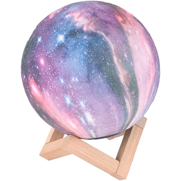3D Galaxy Mond Lampe 15cm mit 16 Farben – Dimmbare LED Mondlampe inklusive Fernbedienung und Holzständer - Akku Nachtlicht & Deko