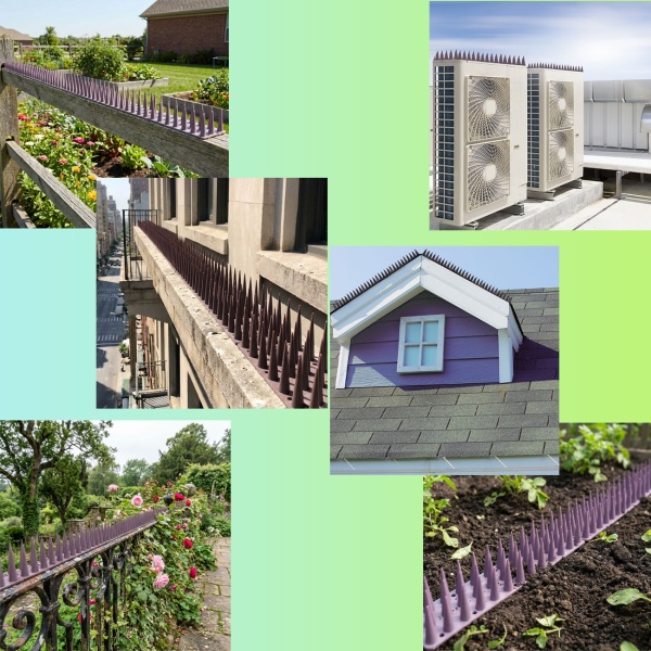 24er Set Taubenspikes Braun 10,8m - Effektive Vogelabwehr aus Polycarbonat - 3-reihige Abwehrspikes gegen Tauben, Möwen, Marder, Katzen & Eichhörnchen