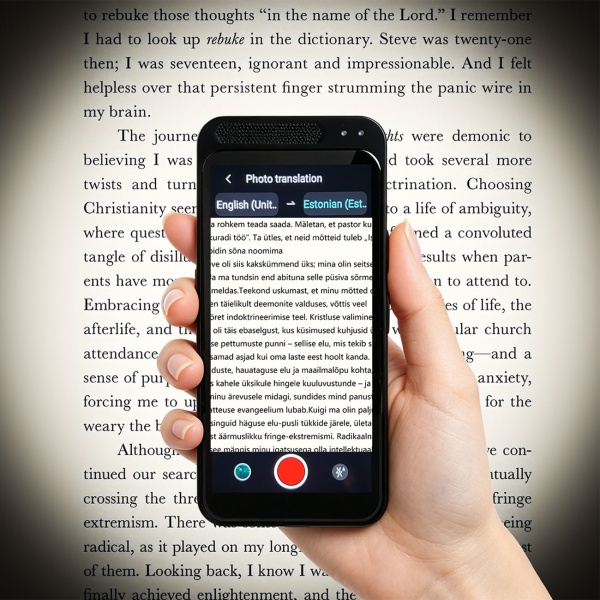 Revolutionärer Echtzeit-Übersetzer: 150 Sprachen, Sofort-Übersetzung, Text- & Sprachfunktion, Währungsrechner, grosses Display, KI-Chatbot