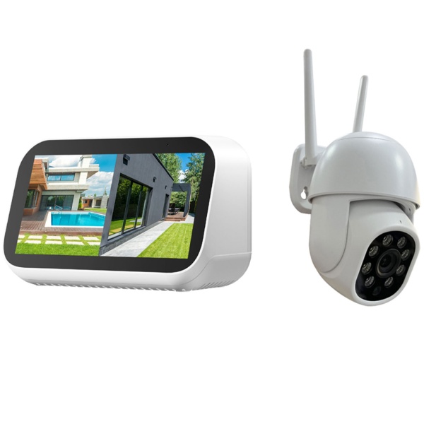 Profi Mini Überwachungskamera-Set: Scharfe 3MP HD Aussen-Kamera mit Touchscreen-Monitor, smarter App, 355° Rotation, 2-Wege Audio & starker Nachtsicht