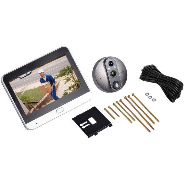 WLAN Türspion mit Kamera, 3MP Video, 4,3 Zoll LCD Display, Klingel, Nachtsicht, Bewegungsmelder, Türsprechanlage mit 2-Wege-Audio
