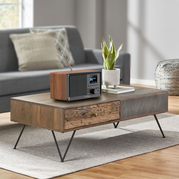 Retro DAB+ Radio: Digitalradio mit Bluetooth, Wecker, USB, AUX & Fernbedienung - Edles Küchenradio & Tischradio mit Top-Sound