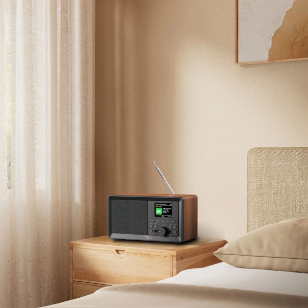 Retro DAB+ Radio: Digitalradio mit Bluetooth, Wecker, USB, AUX & Fernbedienung - Edles Küchenradio & Tischradio mit Top-Sound